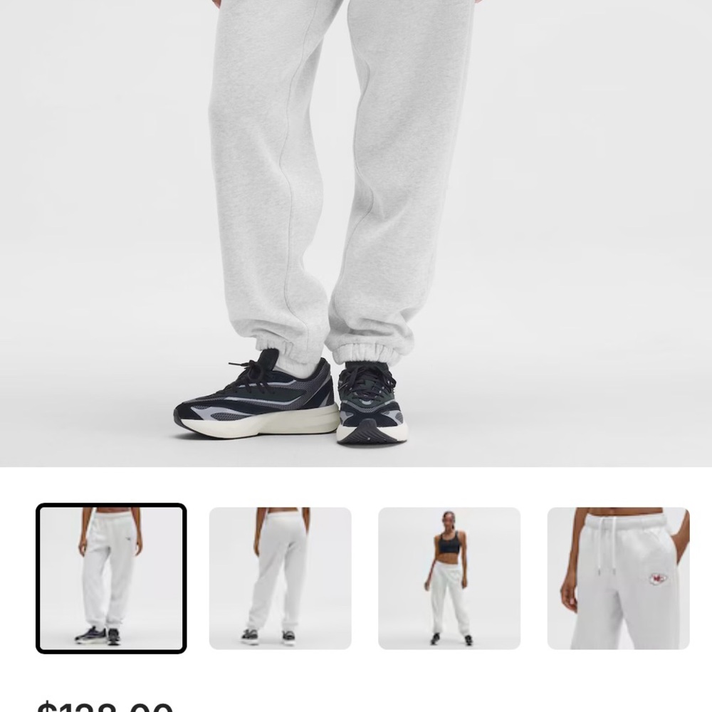 Lululemon Athletica White Sweatpants- NFL Chiefs logo